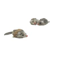 Pluche muisjes 3 stuks kattenspeelgoed - Grijs - thumbnail
