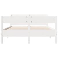Bedframe zonder matras massief grenenhout wit 120x200 cm - thumbnail