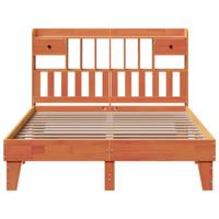 Bedframe zonder matras massief grenenhout wasbruin 150x200 cm - thumbnail