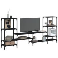Tv-meubel 206,5x28,5x95 cm bewerkt hout zwart - thumbnail