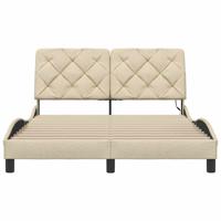 Bedframe met LED zonder matras 140x200 cm stof crème - thumbnail