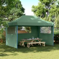 VidaXL Partytent inklapbaar pop-up met 3 zijwanden groen - thumbnail