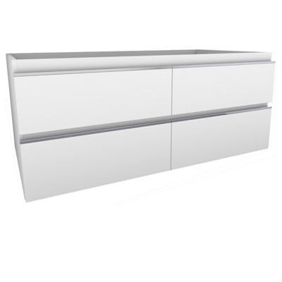 Xellanz Tigris Onderkast 120x46 cm - Glans Wit met 2 Laden en Uitsparingen