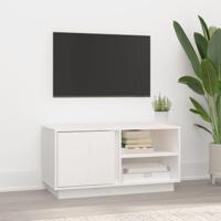 Tv-meubel 80x35x40,5 cm massief grenenhout wit - thumbnail