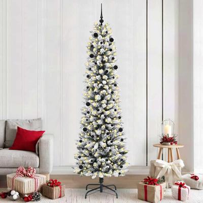 Kunstkerstboom met 300 LED Wit 240 cm PVC en Metaal en Plastic