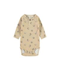LIL' ATELIER BABY slim fit newborn baby romper Geo beige - thumbnail