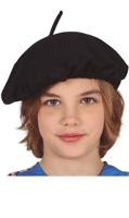 Franse Baret Kind Zwart - thumbnail