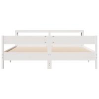 Bedframe zonder matras massief grenenhout wit 180x200 cm - thumbnail