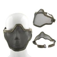 Halve netto Mesh stijl bescherming gezichtsmasker met elastische riem & Velcro (leger-groen) - thumbnail