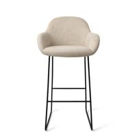 Jesper Home Kushi barkruk H75 Ivory Ivy slide black - thumbnail