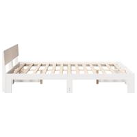 Bedframe met hoofdeinde Wit 160 x 200 cm Massief grenenhout - thumbnail