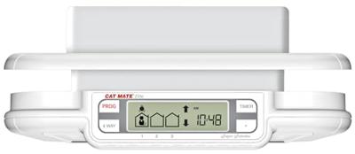 Cat Mate microchip kattenluik met tijdklok 100mm wit