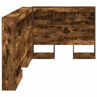 Opberghoofdbord met plank Gerookt eiken 80 cm Bewerkt hout - thumbnail