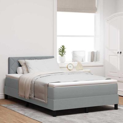 Boxspring Bed met Matras Lichtgrijs 120x190 cm Stof