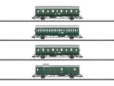 MiniTrix 18724 N set van 4 personenrijtuigen lokaal verkeer rond Hamburg van de DB, MHI MiniTrix 18724 N set van 4 personenrijtuigen lokaal verkeer rond Hamburg van de DB, MHI