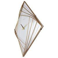 NeXtime NE-3268 Turning Square Wandklok Groot 85 cm Goud/Wit/Metaal - thumbnail