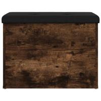 Opbergbankje 62x42x45 cm bewerkt hout gerookt eikenkleurig - thumbnail