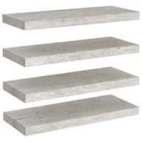 VidaXL Wandschappen zwevend 4 st 60x23,5x3,8 cm mdf betongrijs - thumbnail