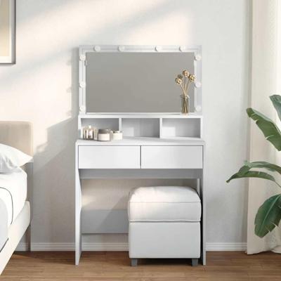 Kaptafel met LED 80x41x134,5 cm wit