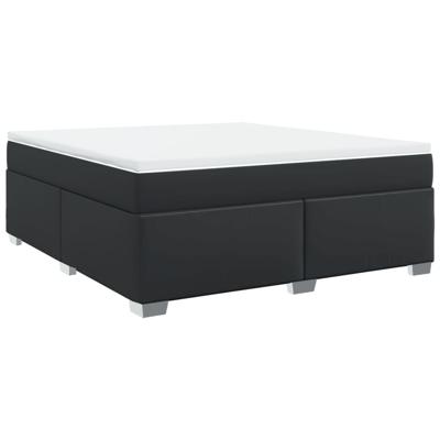 Boxspring met matras kunstleer zwart 180x200 cm - thumbnail