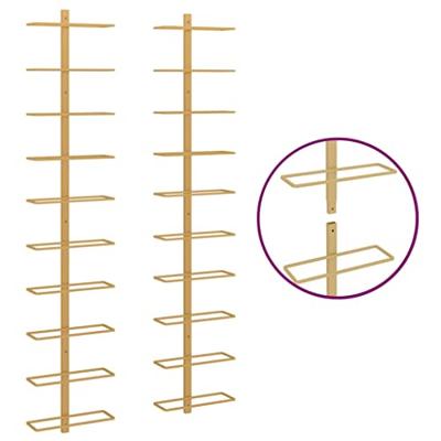 Wijnrekken 2 st voor 10 flessen wandmontage metaal goudkleurig Wijnrekken 2 st voor 10 flessen wandmontage metaal goudkleurig