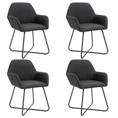 Eetkamerstoelen 4 st stof zwart