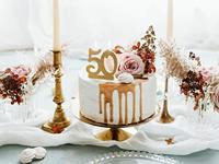 Taartkaars 50 Jaar Goud Glitter - thumbnail
