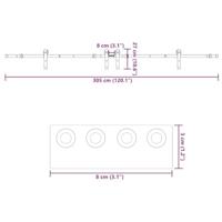 Doos met onderdelen voor schuifdeur 305 cm staal zwart - thumbnail