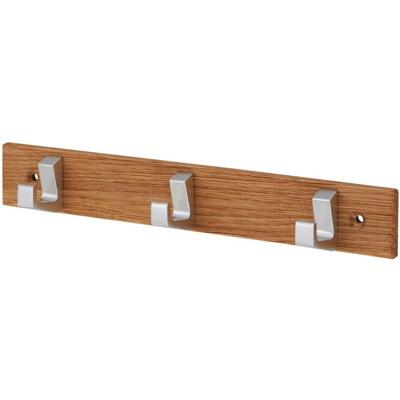 Handdoekrek 3-haaks hout - aluminium