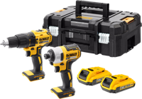 DeWalt DCK2060D2T Accu Combiset 18v 2.0Ah Li-ion in Koffer - DCD778 + DCF787 - DCK2060D2T-QW - thumbnail