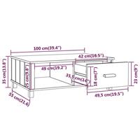 Salontafel HAMAR 100x55x35 cm massief grenenhout wit - thumbnail