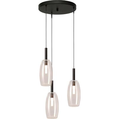 Masterlight 3L vide hanglampLido Olive met Ø 11,5cm helder glas - 2862-05-00-35-3-4