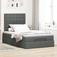 Ottoman bed met matras 120x190 cm stof donkergrijs - thumbnail