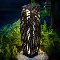 Solar tuinlamp wicker hoogte 50cm - thumbnail