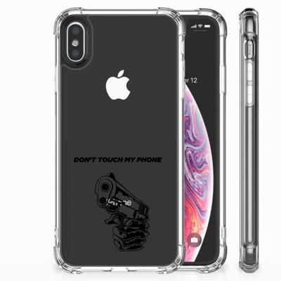Apple iPhone Xs Max Anti Shock Case Gun Don't Touch My Phone Apple iPhone Xs Max Anti Shock Case Gun Don't Touch My Phone