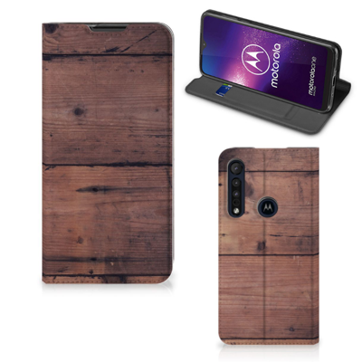Motorola One Macro Book Wallet Case Old Wood Motorola One Macro Book Wallet Case Old Wood