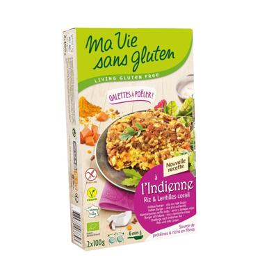 Ma Vie Sans Indiase rijstburgers 2 x 100g vegan glutenvrij bio 2 Stuks