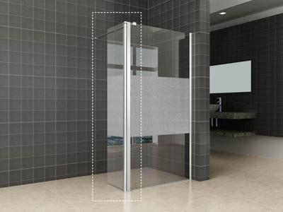 Zijwand Wiesbaden voor Inloopdouche met Rechts Scharnierend Profiel en Schaamband 35x200 cm 10 mm NANO Glas Zijwand Wiesbaden voor Inloopdouche met Rechts Scharnierend Profiel en Schaamband 35x200 cm 10 mm NANO Glas