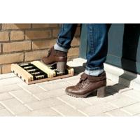 Basic Houten schoenen en laarzen voetveger met borstels 35x26x5,5 cm - thumbnail