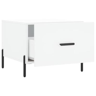 Salontafel 50x50x40 cm bewerkt hout wit Salontafel 50x50x40 cm bewerkt hout wit