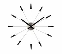 Stille wandklok - Vintage - 58 cm - Roestvrij staal - 'Plug Inn' - thumbnail
