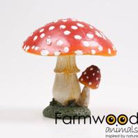 Paddenstoel paraplu duo H15,5cm - thumbnail