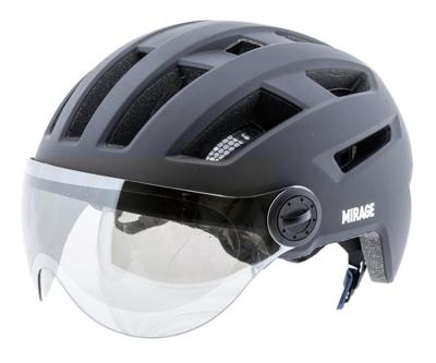 Mirage Helm e-bike 55-58cm zwart nta visier, led, magneetsl. Mirage Helm e-bike 55-58cm zwart nta visier, led, magneetsl.