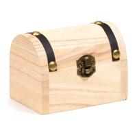 Houten Schatkistje voor Edelstenen of Sieraden - 9.5x7.5x6.5cm - thumbnail