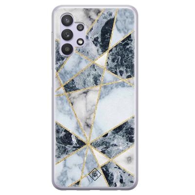 Samsung Galaxy A32 5G siliconen hoesje - Marmer blauw