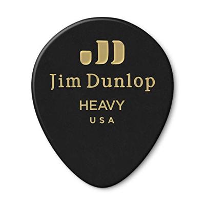 Dunlop 485P03HV Celluloid Teardrop Black Pick Heavy plectrumset (12 stuks)