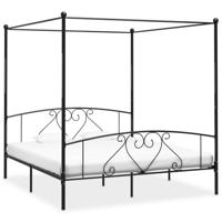 Hemelbedframe metaal zwart 180x200 cm - thumbnail