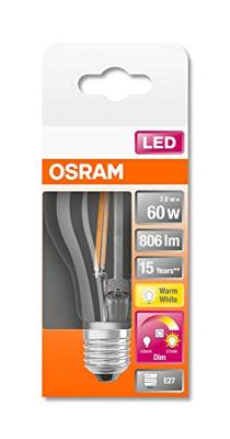 OSRAM HOMELIGHTING 4058075435537 LED-lamp Energielabel E (A - G) E27 Peer 7 W = 60 W Warmwit 1 stuk(s)
