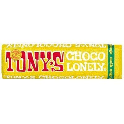 Chocolade Tony&apos;s Chocolonely melk noga reep 47gr