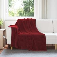 VidaXL Gooi deken bordeaux rood 150 x 200 cm fleece - thumbnail